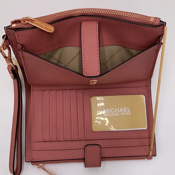 MICHAEL KORS AVRIL SMALL TOP ZIP SATCHEL & LARGE DOUBLE ZIP WRISTLET WALLET - Picture 13 of 16